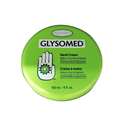 Product label for Glysomed Regular Hand Cream (150 mL)
