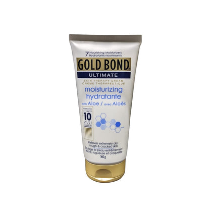 Product label for Gold Bond Ultimate Skin Therapy Cream Moisturizing with Aloe (160 grams) 