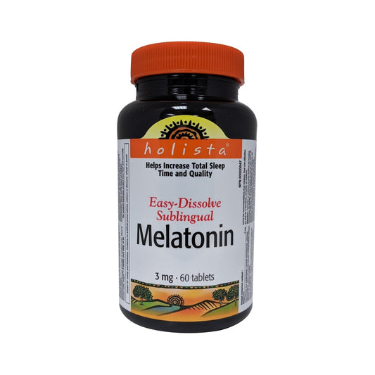 Product label for Holista Melatonin 3mg in English