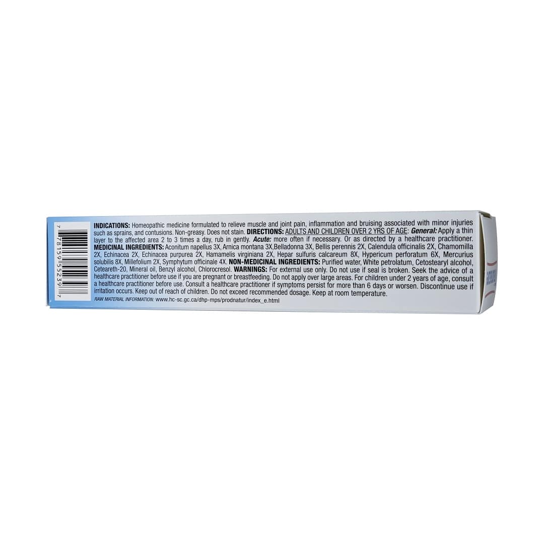 Indications, directions, ingredients, warnings for Homeocan Traumacare Pain Relief Cream 100g in English