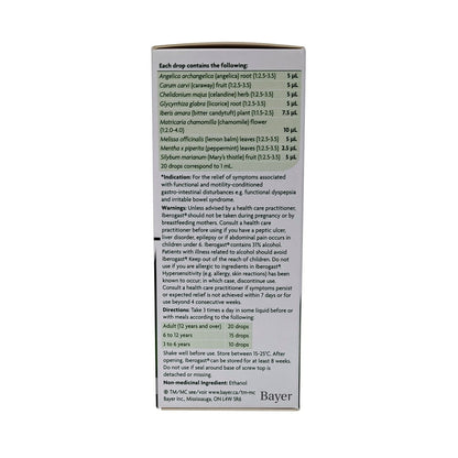 Ingredients, indications, warnings, and directions for Iberogast 9 Herb Treatment (100 mL) in English