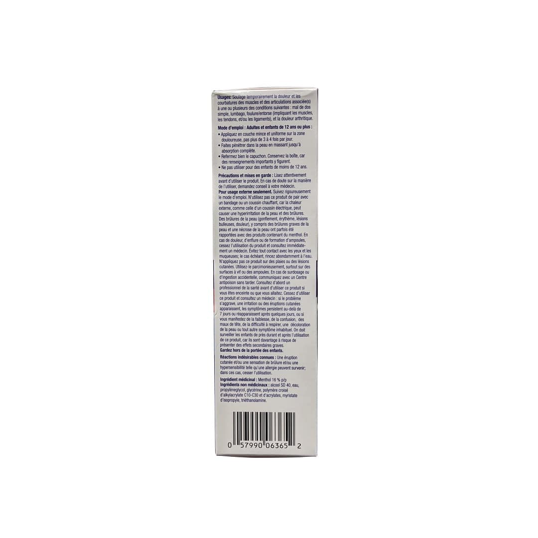 Uses, Directions, Cautions, Ingredients for Icy Hot Medicated No Mess Applicator (73 mL) in French