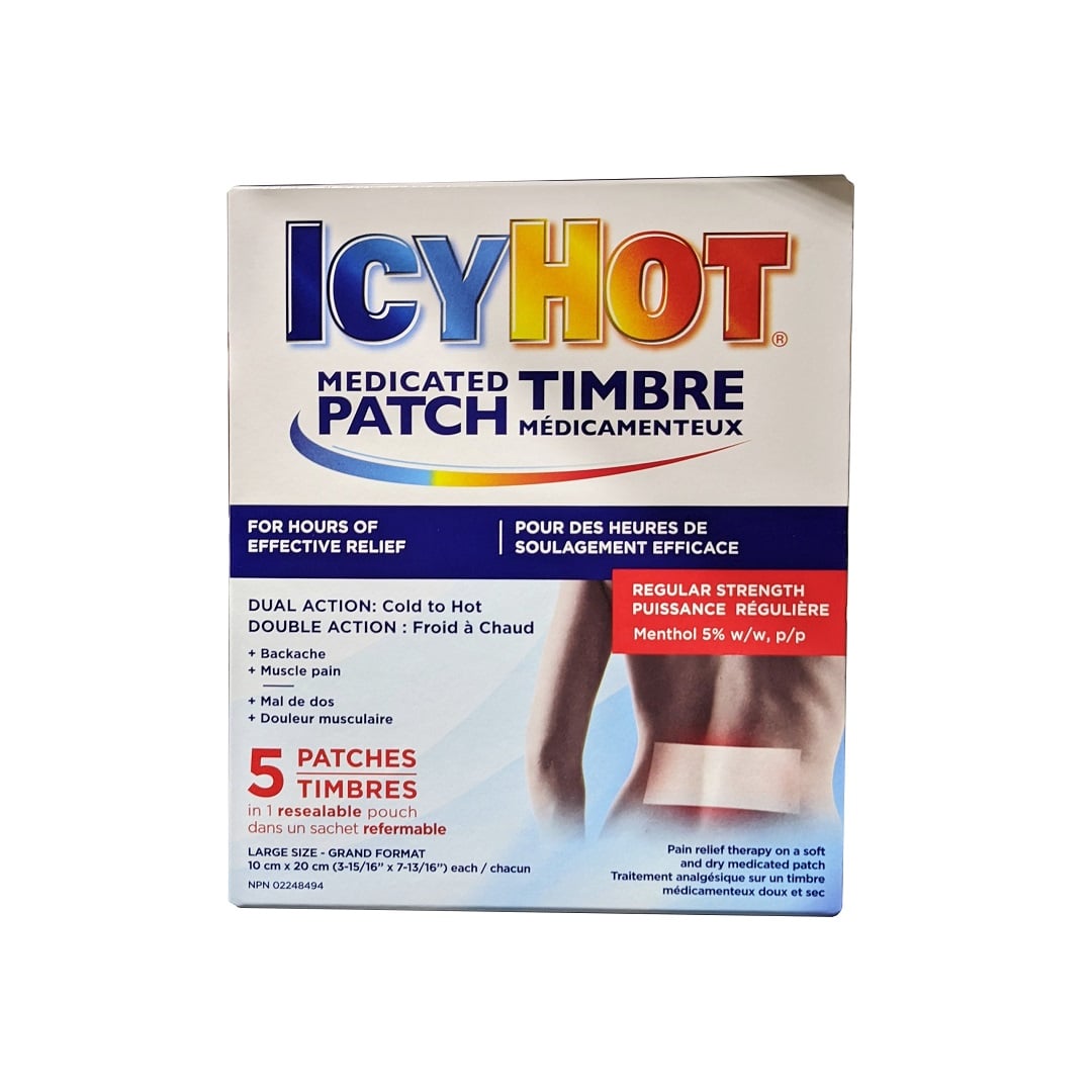 Icy Patch Icy Hot Medicated Patch Large Size (10 cm x 20 cm) (5 patches ...