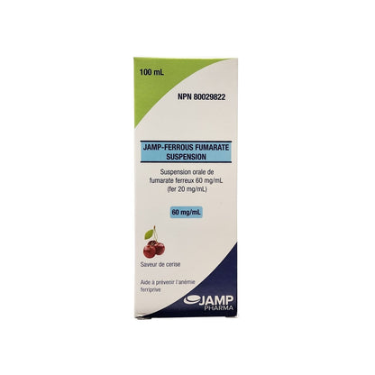 Product label for JAMP Ferrous Fumarate Liquid 60 mg/mL (100 mL) in French