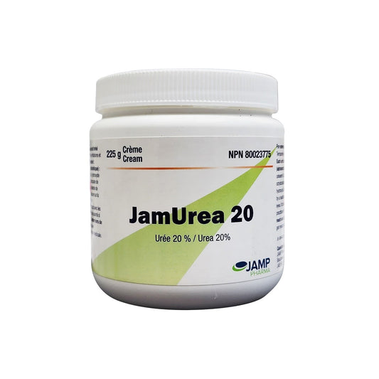 Product label for JAMP Pharma JamUrea 20 Cream (225 grams)