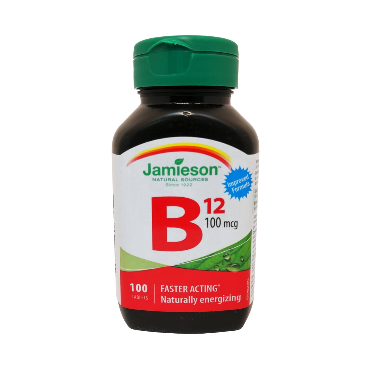 Product label for Jamieson B12 100mcg in English
