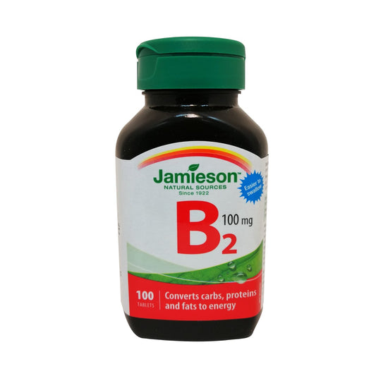 Product label for Jamieson B2 100mg in English