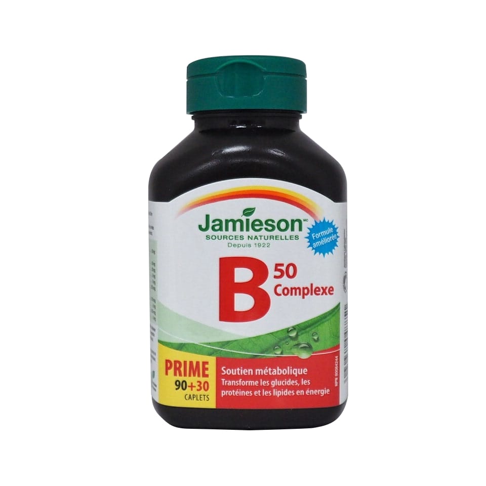 Product label for Jamieson B50 Complex in French