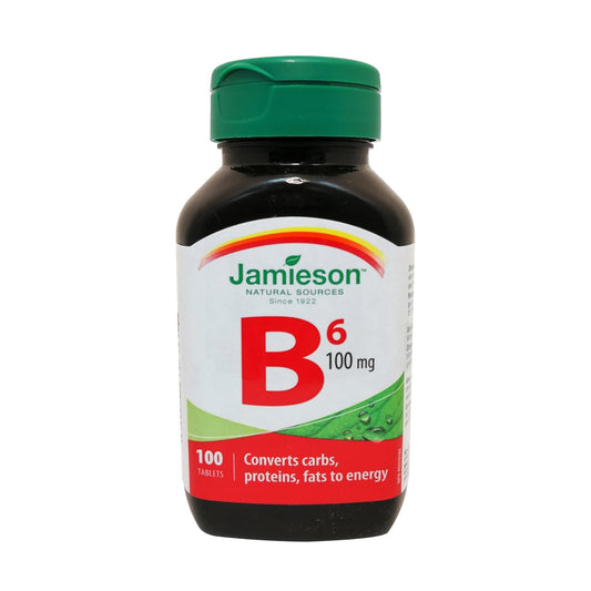 Product label for Jamieson B6 100mg in English