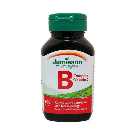 Product label for Jamieson B Complex + Vitamin C in English