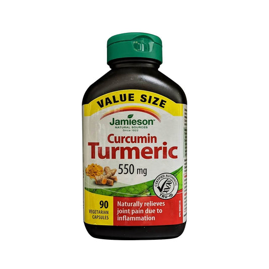 Product label for Jamieson Curcumin Turmeric (90 capsules) in English