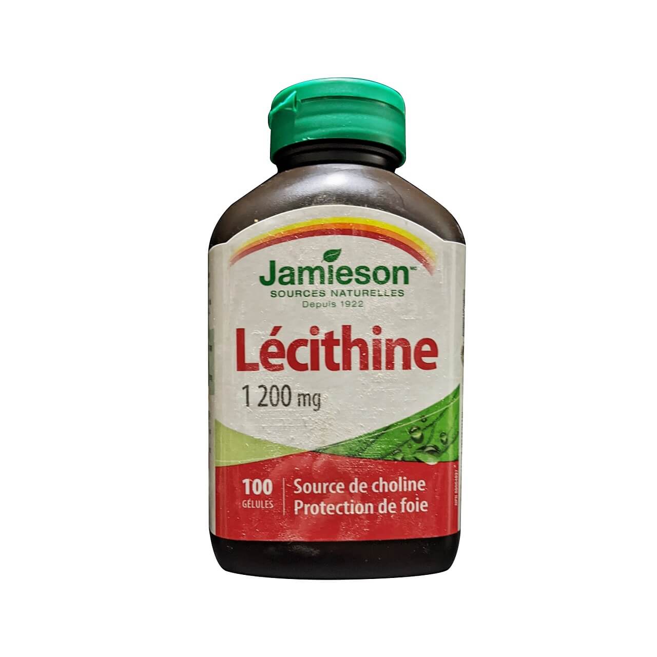 Product label for Jamieson Lecithin 1200 mg (100 softgels) in French