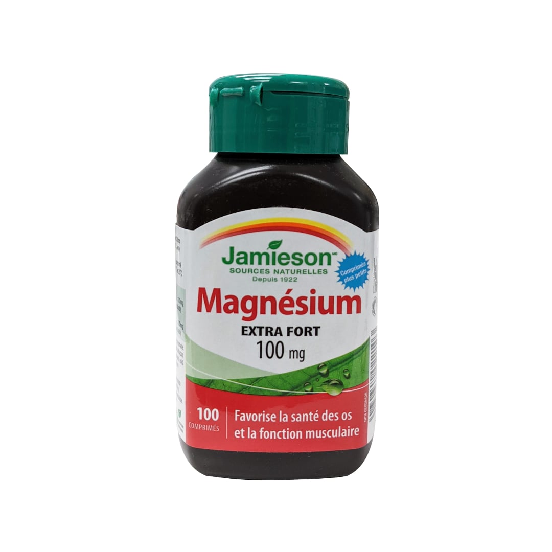 Product label for Jamieson Magnesium Extra Strength 100mg in French