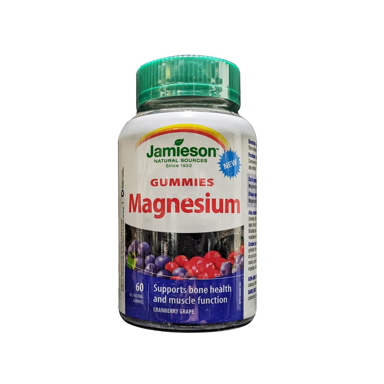 Product label for Jamieson Magnesium Gummies (60 gummies) in English