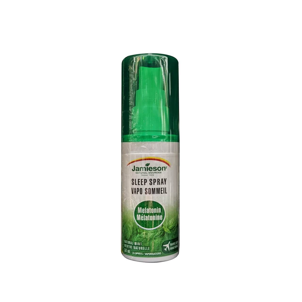 Product label for Jamieson Melatonin Sleep Spray (58 mL)