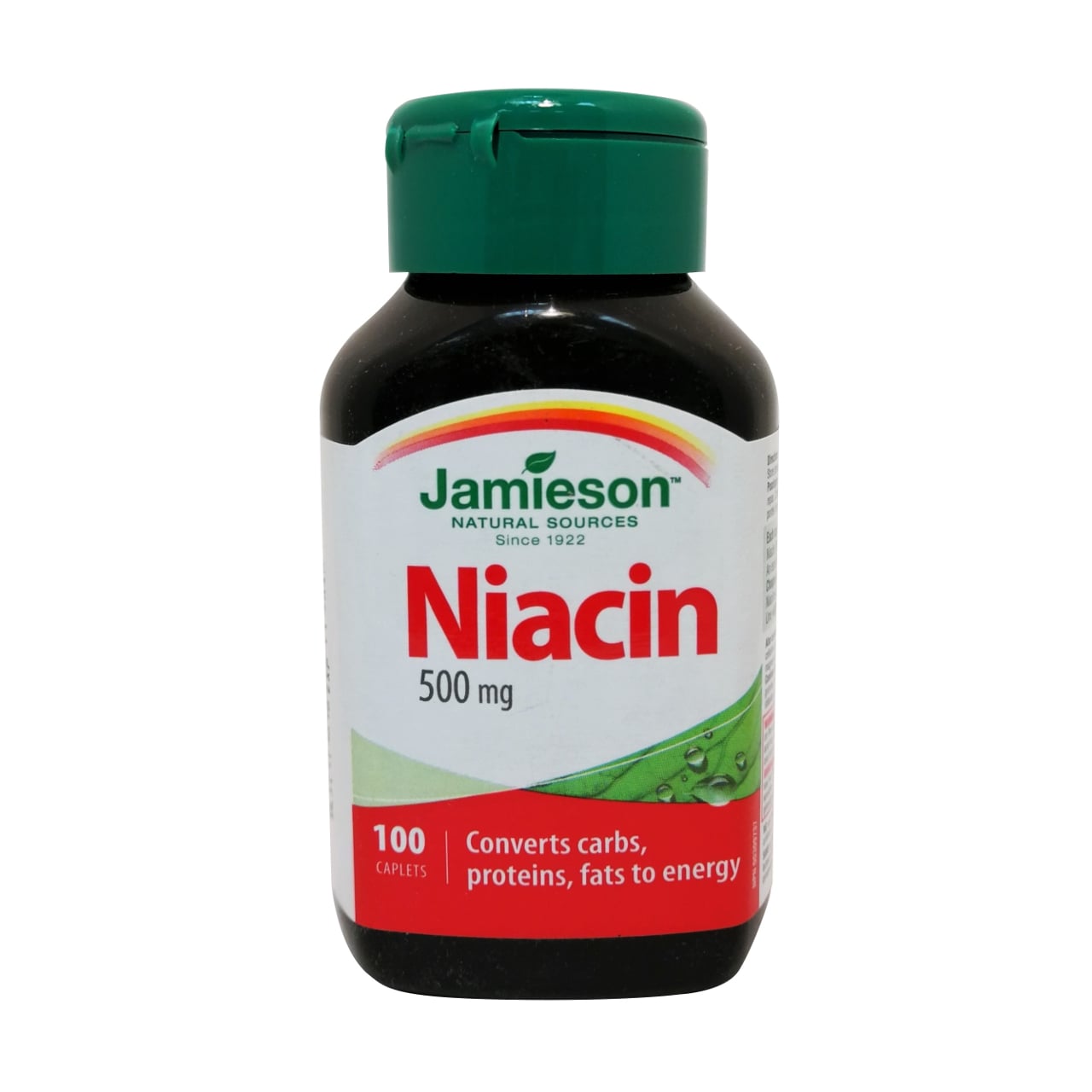 Product label for Jamieson Niacin 500mg in English