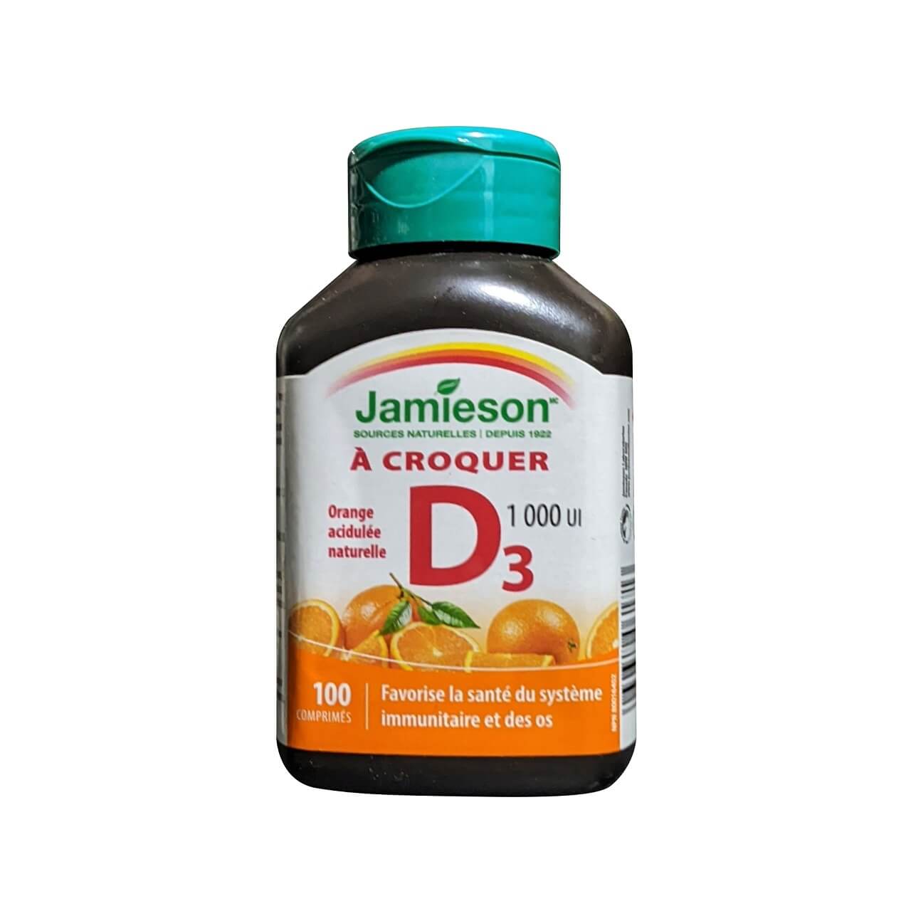 Jamieson Vitamin D3 1000 IU Chewables Orange Flavour (100 Tablets ...