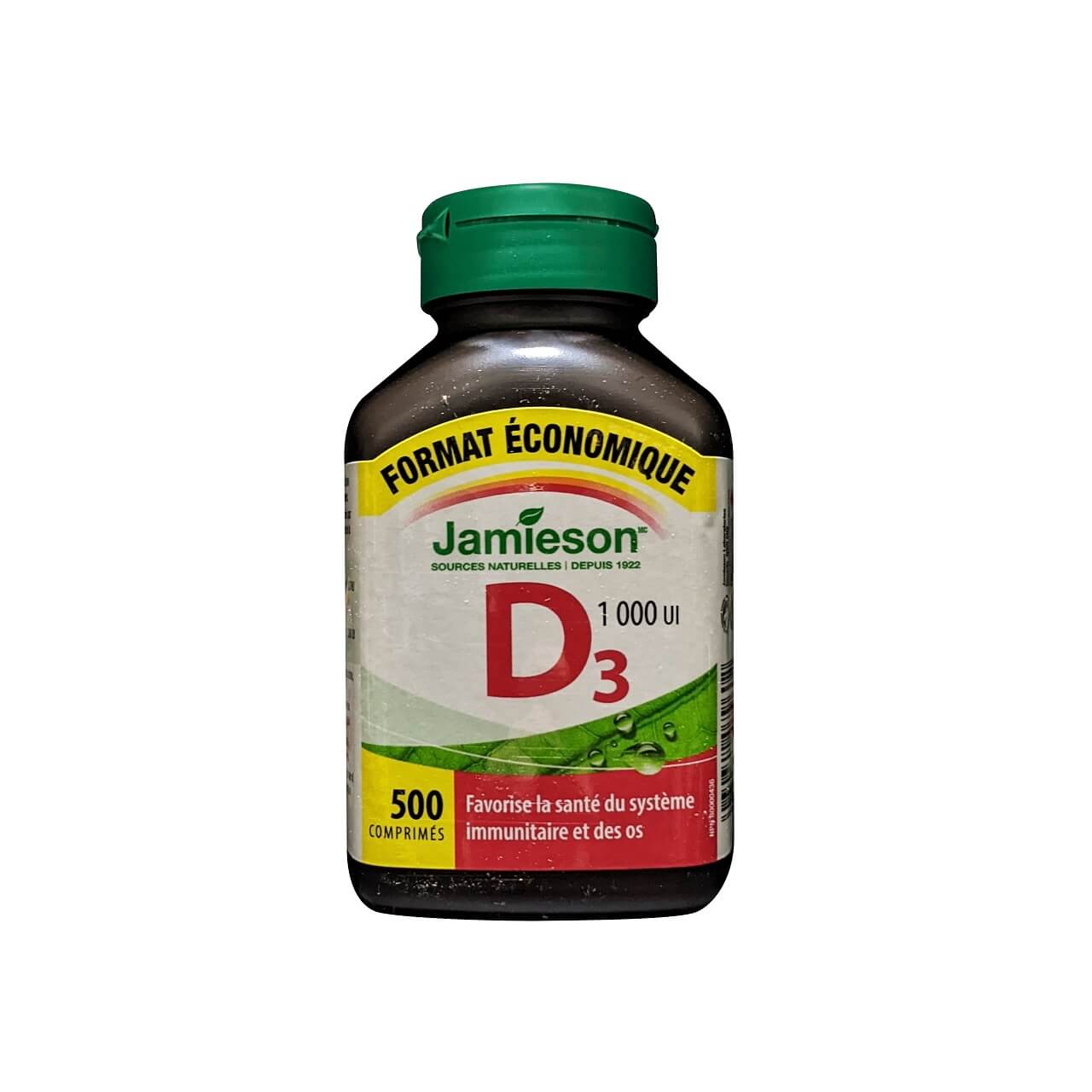 Product label for Jamieson Vitamin D3 1000 IU (500 tablets)in French