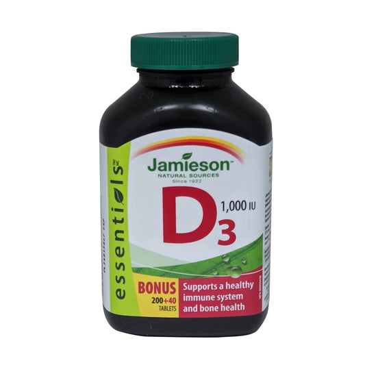 Product label for Jamieson Vitamin D3 1000 IU in English