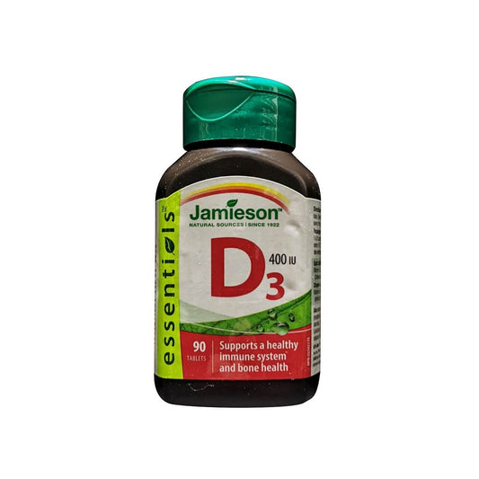 Product label for Jamieson Vitamin D3 400 IU (90 tablets) in English