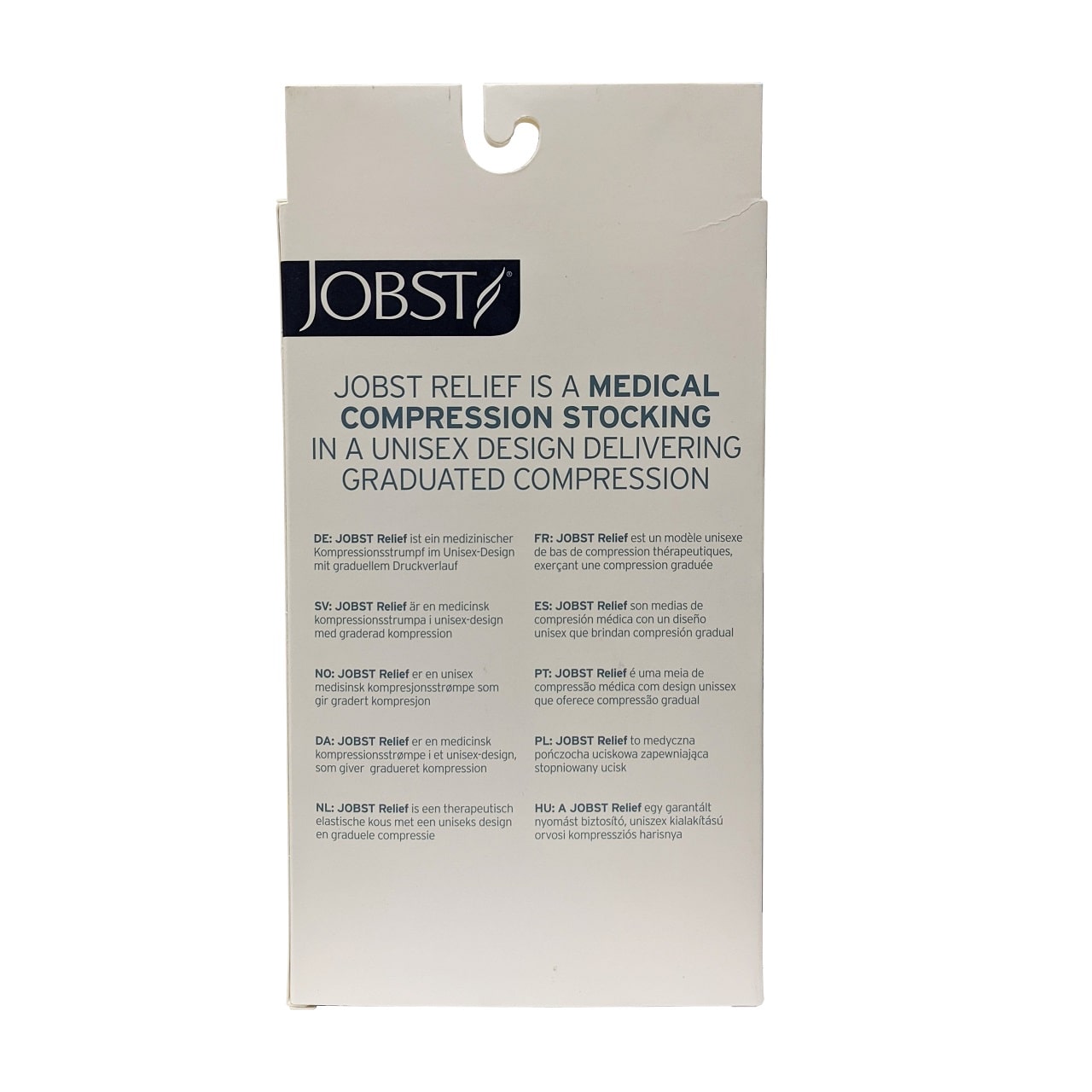 Description and features for Jobst Relief Compression Socks 15-20 mmHg - Knee High / Open Toe / Beige (Small)