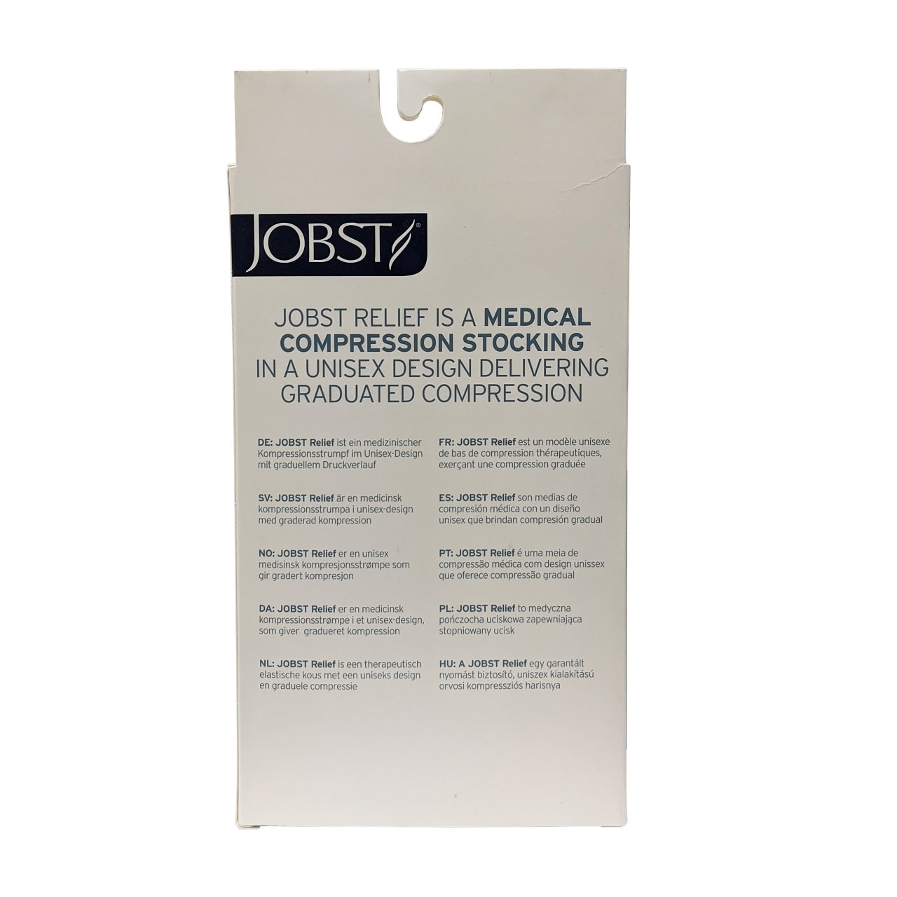 Description and features for Jobst Relief Compression Socks 15-20 mmHg - Knee High / Closed Toe / Black (Medium)