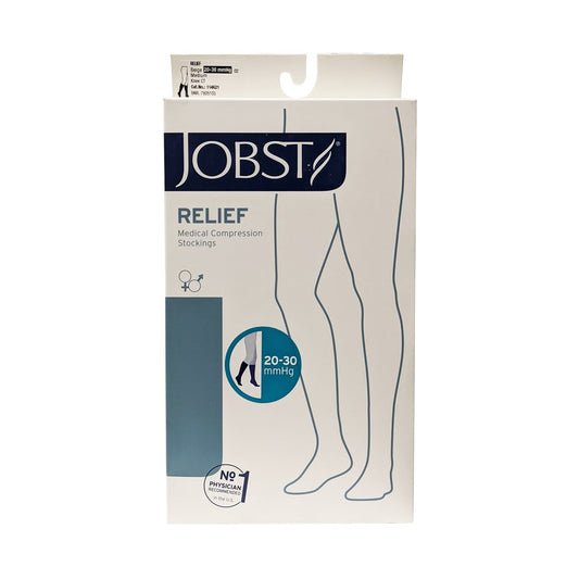 Product package for Jobst Relief Compression Stockings 20-30 mmHg - Knee High / Closed Toe / Beige - Medium