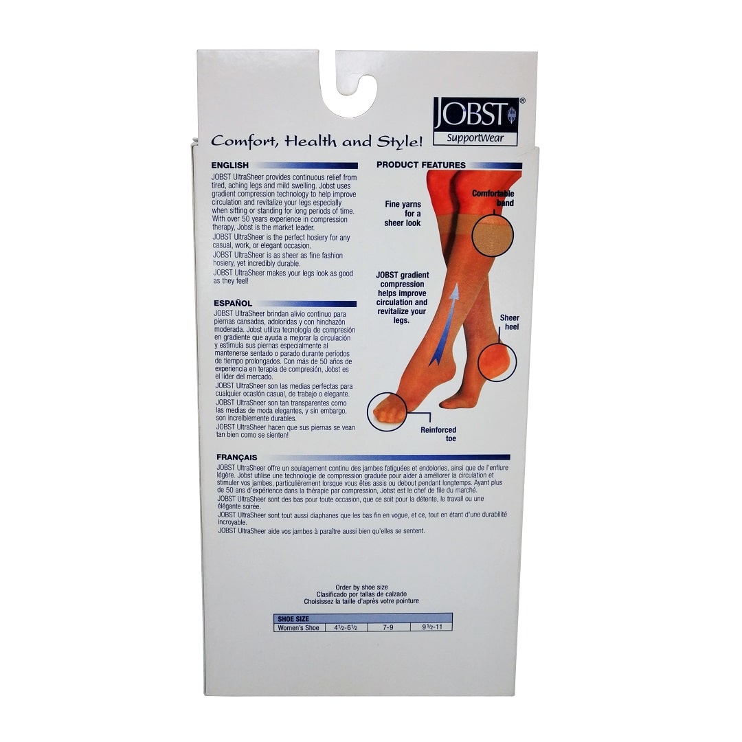 Description for Jobst SupportWear Compression Stockings 8-15 mmHg - Knee High / Closed Toe / Sz. 9.5-11/ Black