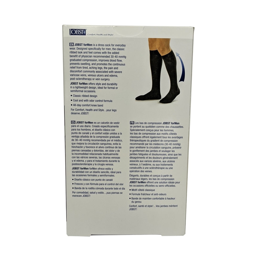 Description for Jobst for Men Compression Socks 30-40 mmHg - Knee High / Closed Toe / Black