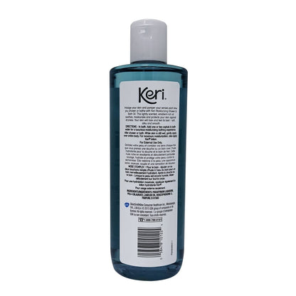 Description, directions, and ingredients for Keri Moisturizing Shower and Bath Oil (450 mL)