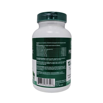 Indications, ingredients, dose, and cautions for Laboratoire Suisse Probiotic 12 Billion Complete (90 caplets) in English