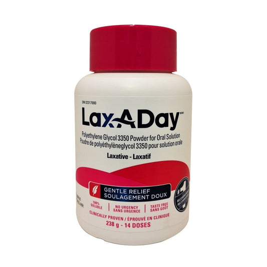 Product label for Lax-A-Day Laxative Powder 239g
