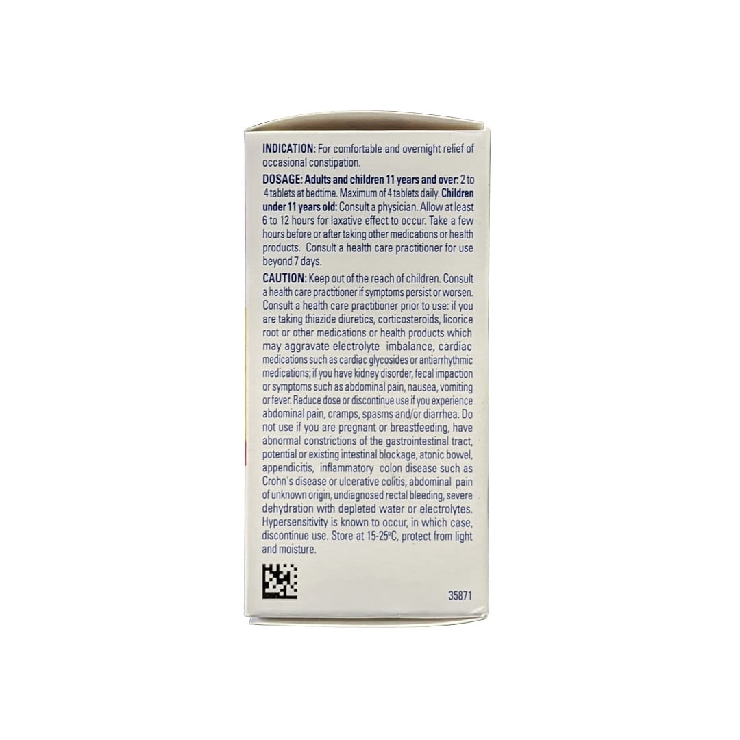 Indication, dosage, cautions for Lax-A-Senna 8.6 mg Sennosides Tablets (110 tablets) in English