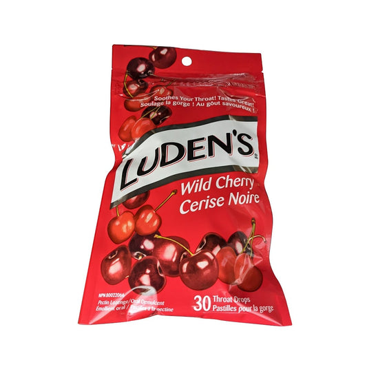 Product label for Luden's Wild Cherry Throat Lozenges (30 count)