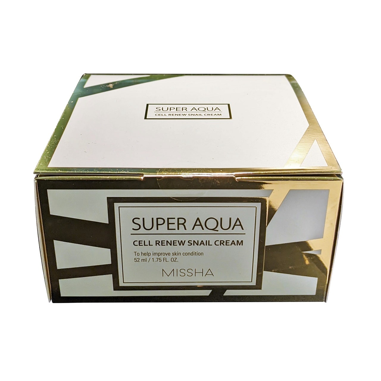 Product label for MISSHA Super Aqua Snail Cream (70 mL) 