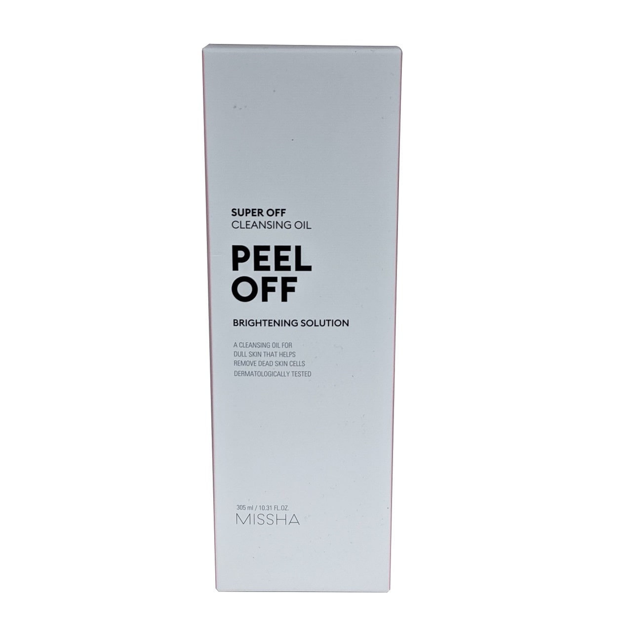 Product label for MISSHA Super Off Cleansing Oil Peel Off 