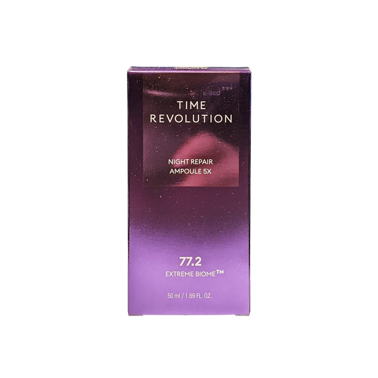 Product label for MISSHA Time Revolution Night Ampoule 5X (50 mL)