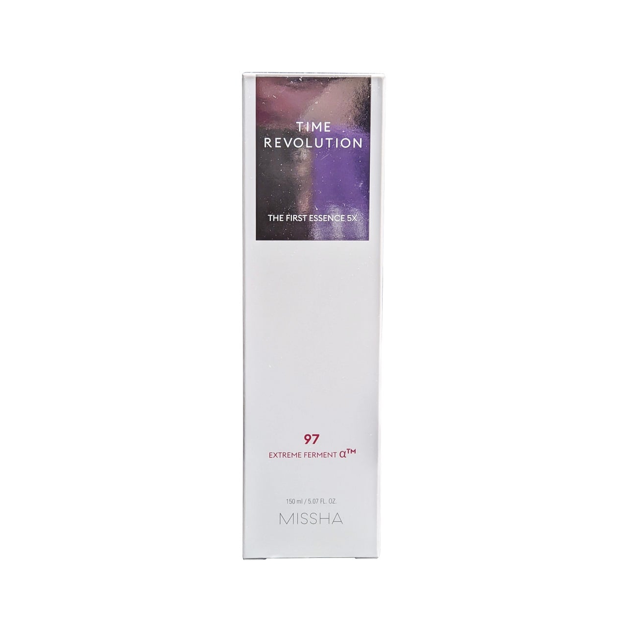 Product label for MISSHA Time Revolution The First Essence 5X (150 mL)