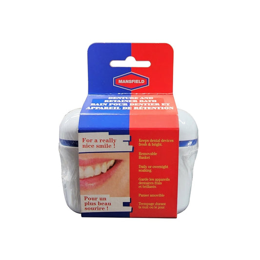 Product label for Mansfield Denture Cup