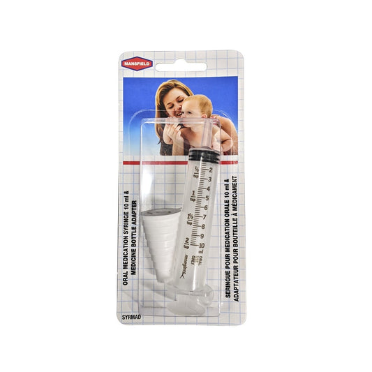 Mansfield Medication Syringe with Medicine Bottle Adapter (10 mL)