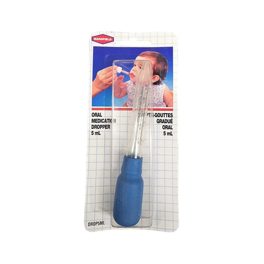 Product label for Mansfield Oral Medication Dropper (5 mL)