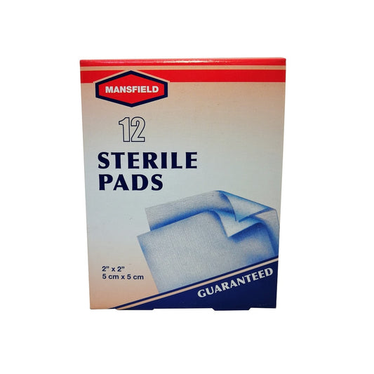 Mansfield Sterile Gauze Pads (12 pads) 2x2 inch in English