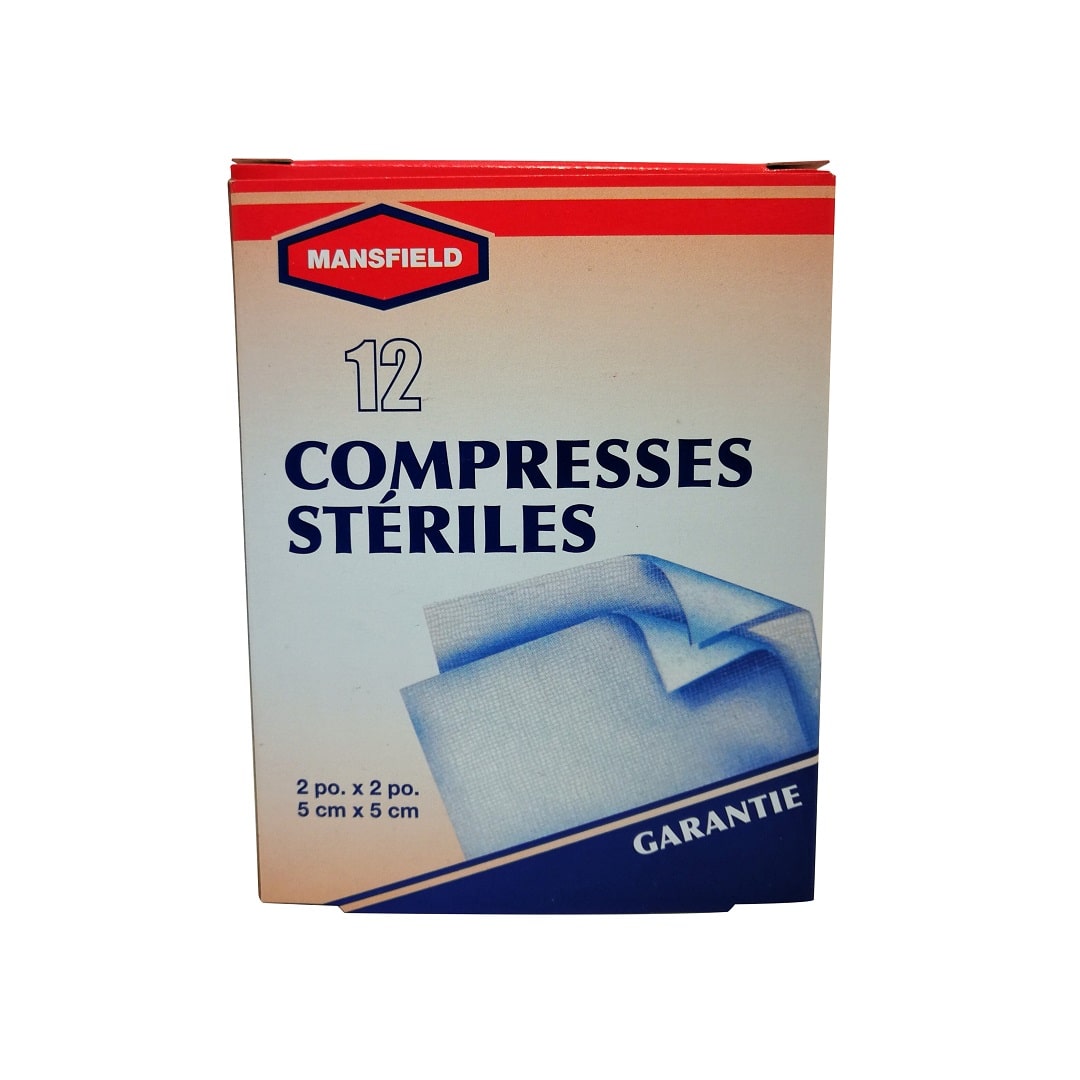 Mansfield Sterile Gauze Pads (12 pads) 2x2 inch in French
