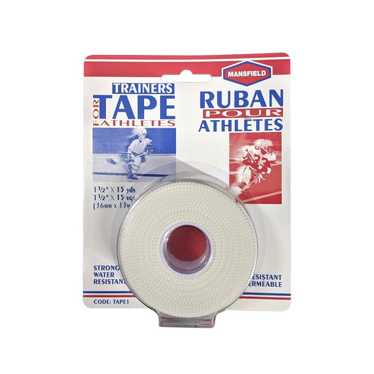 Product label for Mansfield Trainers Tape for Athletes (36 mm x 13 m)
