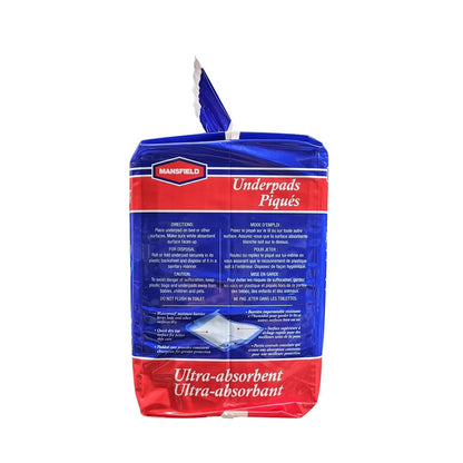 Directions and cautions for Mansfield Underpads (22 count)