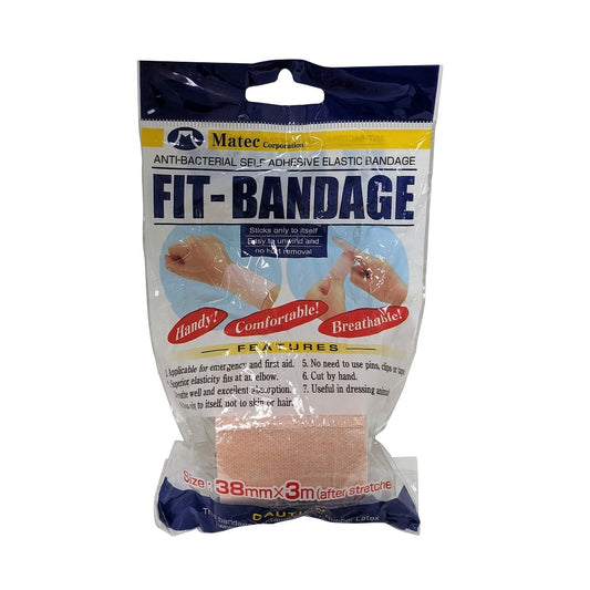 Product label for Matec Anti-Bacterial Self Adhesive Elastic Bandage (3m x 38mm)