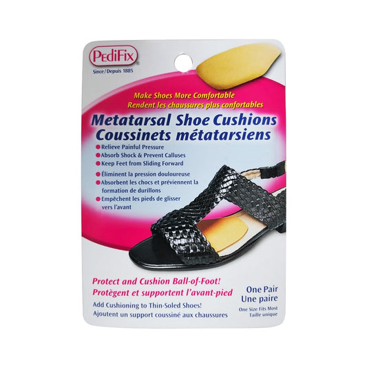 Product label for PediFix Metatarsal Shoe Cushions