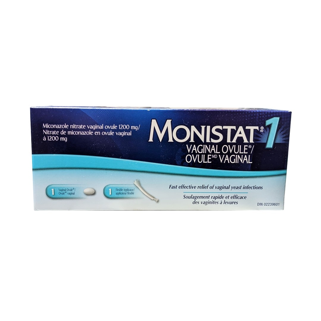 Product label for Monistat 1 Vaginal Ovule (1 ovule) Horizontal