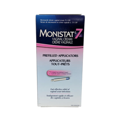 Product label for Monistat 7 Vaginal Cream (7 ovules) vertical