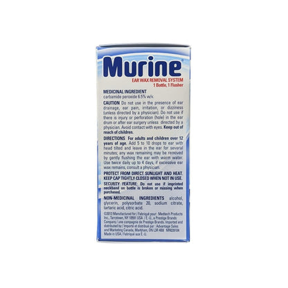 Ingredients, cautions, directions, ingredients for Murine Ear Wax Removal System (15 mL) in English